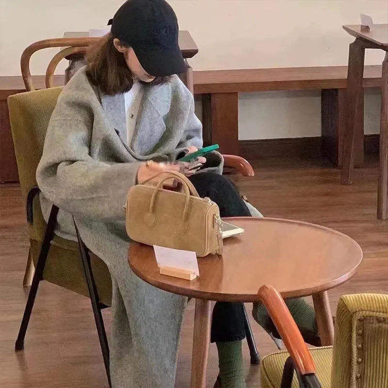 Women's Simple All-match Baby Camel Velvet Double-sided Wool Overcoat