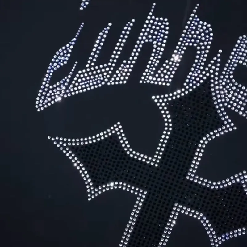 Y2K Rhinestone Cross Hoodie